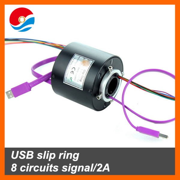 USB滑环电机装配8电路信号/ 2与1通道USB 2.0的25.4毫米