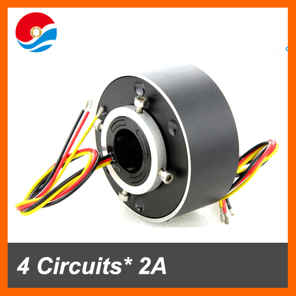 Power slip ring 4 circuits signal/2A of bore size 25.4mm through hole slip ring