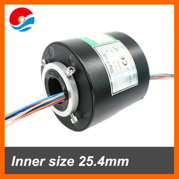 Conductive electrical 25.4mm hole size signal 2A/12 circuits current through bore slip ring