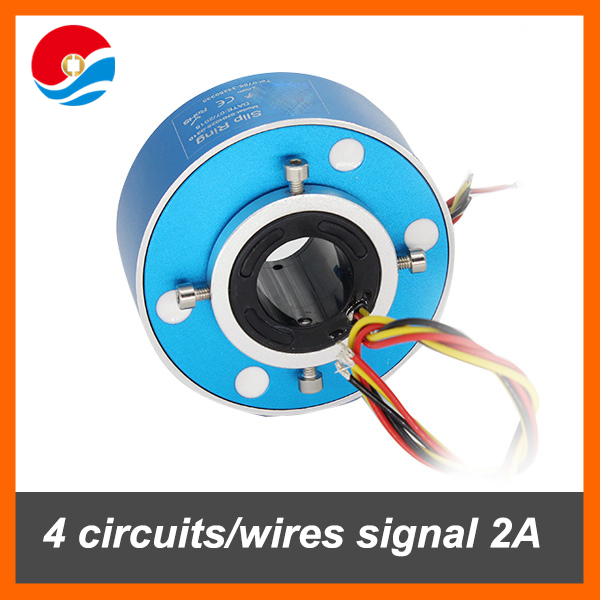 Conductive through hole slip ring 25.4mm with 4 circuits/wires signal 2A
