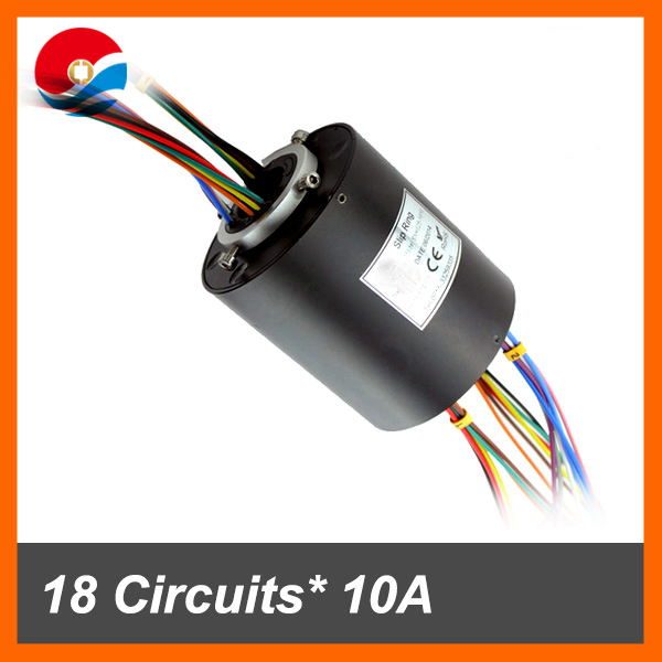 10A current of bore size 25.4mm(1'') with 18 wires/circuits through hole slip ring