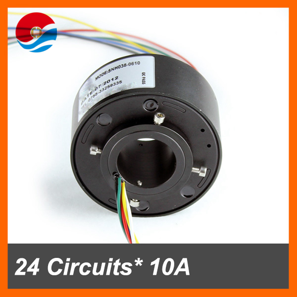Slip ring induction motor 24 ciruicts 10A with bore size 38.1mm of through hole slip ring