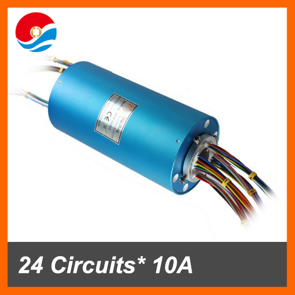 Electrical slip ring rotary joint connector bore size 25.4mm with 36 circuits