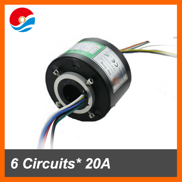 shenzhen manufactory of through hole 25.4mm 600Rpm through bore slip ring 20A each circuit